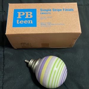PB Teen Striped Curtain Rod Finials
